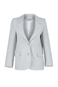 TRENDYOLMİLLA Gray Regular Lined Weaving Blazer Jacket - Image 7