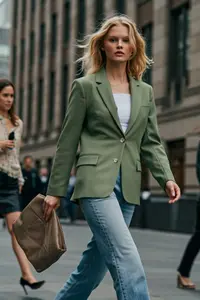 TRENDYOLMİLLA MINT Regular Lined Weaving Blazer Jacket - Image 2