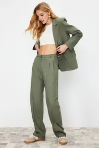 TRENDYOLMİLLA MINT Regular Lined Weaving Blazer Jacket - Image 4