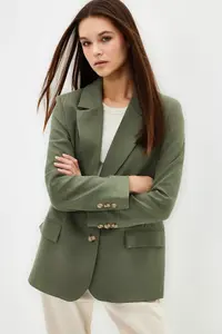TRENDYOLMİLLA MINT Regular Lined Weaving Blazer Jacket - Image 6