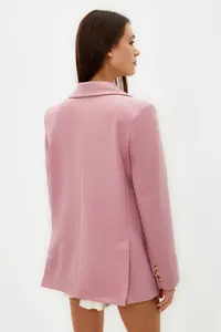 TRENDYOLMİLLA Pink Regular Lined Weaving Blazer Jacket - Image 10