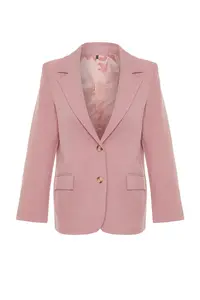 TRENDYOLMİLLA Pink Regular Lined Weaving Blazer Jacket - Image 11