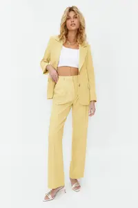 TRENDYOLMİLLA Yellow Regular Lined Weaving Blazer Jacket - Image 2