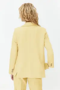 TRENDYOLMİLLA Yellow Regular Lined Weaving Blazer Jacket - Image 6