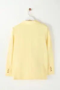 TRENDYOLMİLLA Yellow Regular Lined Weaving Blazer Jacket - Image 9