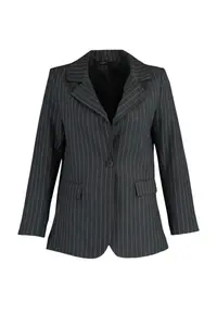 TRENDYOLMİLLA Special Collection Anthracite Regular Lined Weaving Striped Blazer Jacket - Image 12