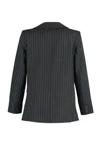 TRENDYOLMİLLA Special Collection Anthracite Regular Lined Weaving Striped Blazer Jacket - Image 13