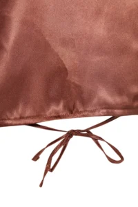 TRENDYOLMİLLA Brown Crop Binding Detailed Satin Weaving Blouse - Image 9