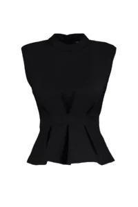 TRENDYOLMİLLA Black Crew Neck Sleeveless Weaving Blouse - Image 11