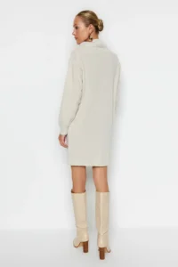 TRENDYOLMİLLA Stone Mini Knitwear Wide Pattern Dress - Image 3