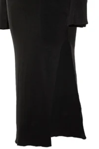 TRENDYOLMİLLA Black Fake Knitwear Fitted Polo Shirt Collar Maxi Ribbed Flexible Knitting Pen Dress - Image 9