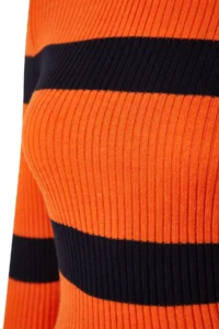TRENDYOLMİLLA Orange Midi Knitwear Striped Dress - Image 7