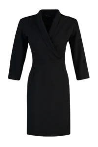 TRENDYOLMİLLA Black A Cut Jacket Yaka Mini Weaving Dress - Image 6