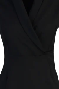 TRENDYOLMİLLA Black A Cut Jacket Yaka Mini Weaving Dress - Image 7