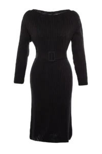 TRENDYOLMİLLA Black Mini Knitwear Arched Dress - Image 13