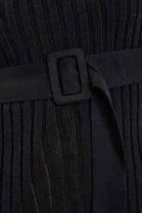 TRENDYOLMİLLA Black Mini Knitwear Arched Dress - Image 4