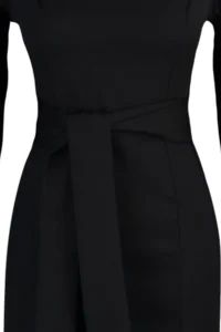 TRENDYOLMİLLA Black Binding Detailed Weaving Dress - Image 6