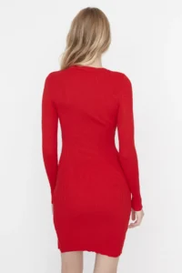 TRENDYOLMİLLA Rejection Mini Knitwear slit Fitted Dress - Image 5