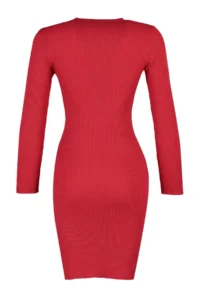 TRENDYOLMİLLA Rejection Mini Knitwear slit Fitted Dress - Image 6