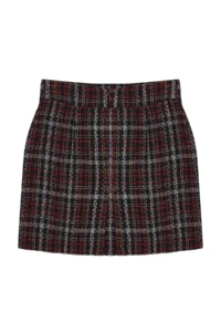 TRENDYOLMiLLA Black Plaid Patterned Tweed Material Mini Weaving Skirt - Image 7