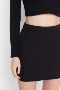 TRENDYOLMiLLA Black A-line/Life Weaving Mini Skirt - Image 4