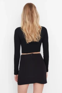 TRENDYOLMiLLA Black A-line/Life Weaving Mini Skirt - Image 5