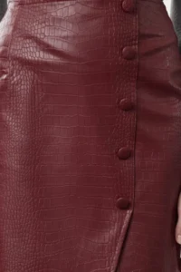 TRENDYOLMiLLA Limited Edition Dark Rejection Snakeskin slit Midi Weaving Skirt - Image 3
