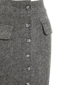 TRENDYOLMiLLA Gray Pocket Detail buttoned Winter Bowl Material Midi Weaving Skirt - Image 7