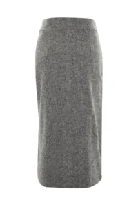 TRENDYOLMiLLA Gray Pocket Detail buttoned Winter Bowl Material Midi Weaving Skirt - Image 8