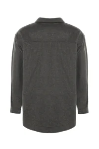 TRENDYOLMİLLA Anthracite double pocket Oversized/Wide Pattern Bowl Weaving Shirt - Image 7
