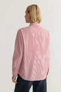 TRENDYOLMİLLA Rejection Striped Oversized Wide Pattern Weaving Shirt - Image 5
