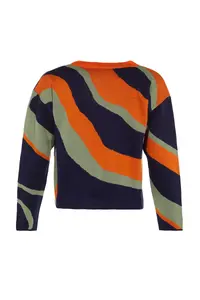 TRENDYOLMİLLA Orange Patterned 2 Sets Blouse-Cardigan Knitwear Cardigan - Image 7