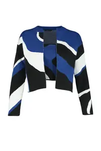 TRENDYOLMİLLA Saks Blue Patterned 2 Sets Blouse-Cardigan Knitwear Cardigan - Image 6