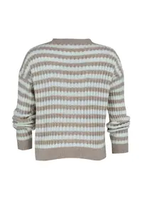 TRENDYOLMİLLA Camel Soft textured Striped Knitwear Cardigan - Image 6