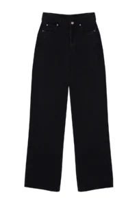 TRENDYOLMİLLA Black Pens Detailed High Waist Wide Leg jeans - Image 7