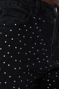 TRENDYOLMİLLA Black Stone High Waist Wide Leg Wide Leg 100% Cotton Non-Stretch jeans - Image 8