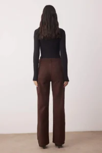 TRENDYOLMİLLA Brown Stone High Waist Wide Leg jeans - Image 4