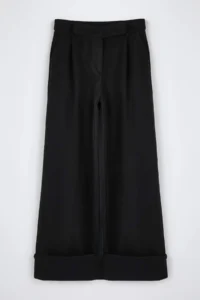 TRENDYOLMİLLA Black Wide Leg/Wide Leg High Waist Weaving  Pants - Image 5