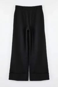 TRENDYOLMİLLA Black Wide Leg/Wide Leg High Waist Weaving  Pants - Image 8