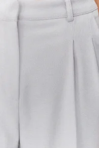 TRENDYOLMİLLA Gray Straight/Plain Kesim Pilili Weaving Pants - Image 6