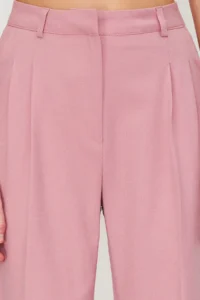 TRENDYOLMİLLA Light Pink Straight/Plain Kesim Weaving Dress Pants - Image 5