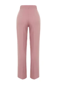 TRENDYOLMİLLA Light Pink Straight/Plain Kesim Weaving Dress Pants - Image 9
