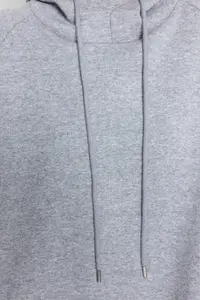 TRENDYOLMİLLA Gray Hooded Oversized Fleece Knitting Sweatshirt - Image 4