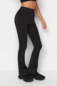 TRENDYOLMİLLA Black Shaping flared leg Yoga Knitting Sports Leggings - Image 3