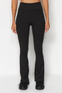 TRENDYOLMİLLA Black Shaping flared leg Yoga Knitting Sports Leggings - Image 4