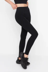 TRENDYOLMİLLA Black seamless/Seamless Shaping Full Size Knitting Sports Leggings - Image 5