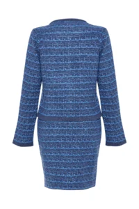TRENDYOLMİLLA Indigo Knitting Detailed Soft textured Cardigan-Skirt Knitwear Top and Bottom Set - Image 7