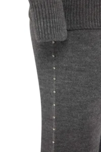 TRENDYOLMİLLA Anthracite Wide Pattern Stone Detailed Knitwear Top and Bottom Set - Image 6