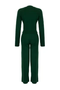 TRENDYOLMİLLA Emerald Green Crop Basic Knitwear Top and Bottom Set - Image 7