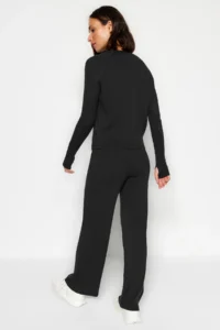 TRENDYOLMİLLA Anthracite Stone Basic Finger Detailed Knitwear Top and Bottom Set - Image 7